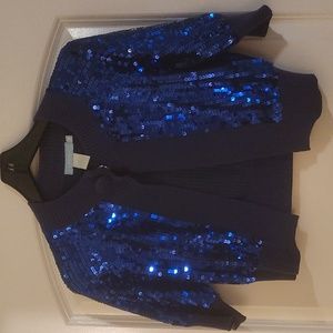 Vintage Blue Sequin Shrug